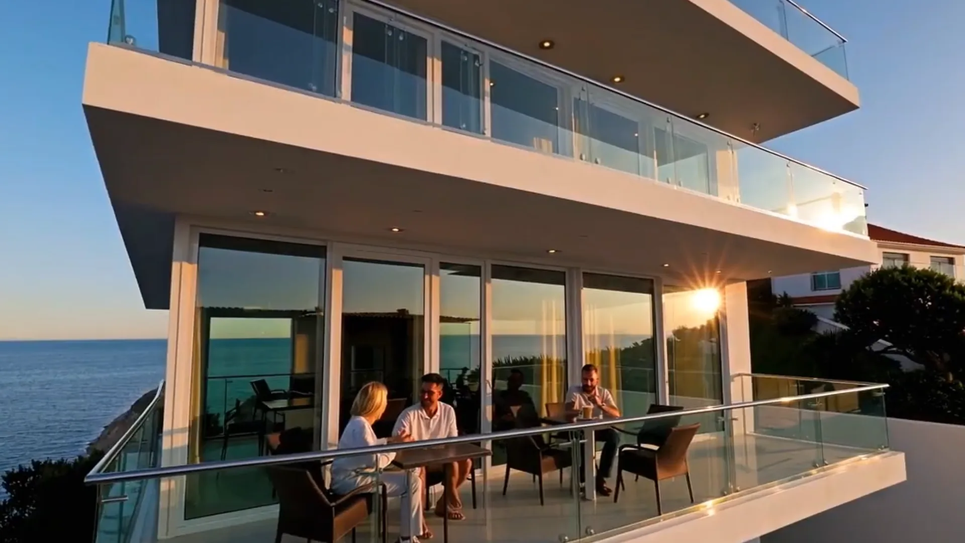 Rear elevation with the pool deck